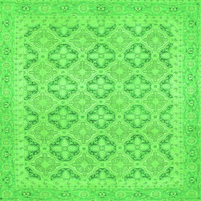 Square Oriental Green Traditional Rug, abs2708grn