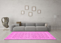 Machine Washable Oriental Pink Traditional Rug, wshabs2708pnk