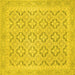 Square Machine Washable Oriental Yellow Traditional Rug, wshabs2708yw