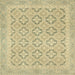 Square Abstract Copper Green Oriental Rug, abs2708