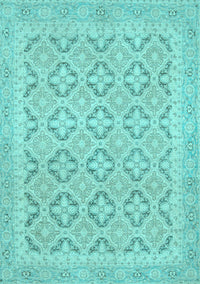 Oriental Light Blue Traditional Rug, abs2708lblu