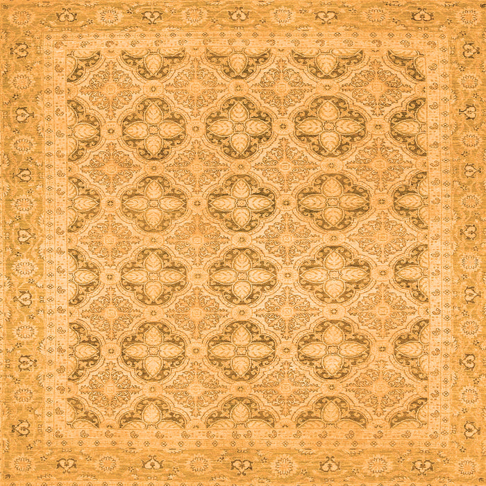 Square Oriental Orange Traditional Rug, abs2708org
