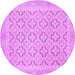 Round Machine Washable Oriental Purple Traditional Area Rugs, wshabs2708pur