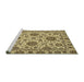 Sideview of Machine Washable Abstract Chrome Gold Yellow Rug, wshabs2709