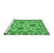 Sideview of Machine Washable Oriental Emerald Green Traditional Area Rugs, wshabs2709emgrn