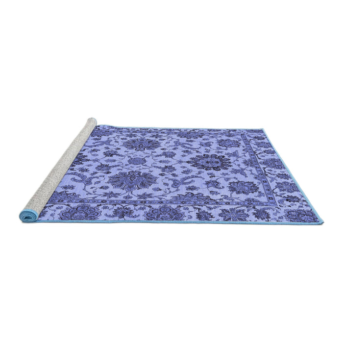 Sideview of Machine Washable Oriental Blue Traditional Rug, wshabs2709blu