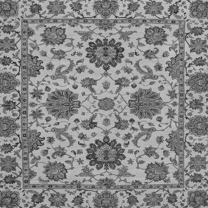 Square Oriental Gray Traditional Rug, abs2709gry