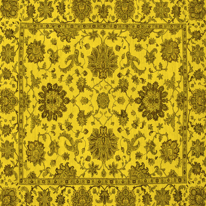 Square Oriental Yellow Traditional Rug, abs2709yw