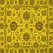 Square Oriental Yellow Traditional Rug, abs2709yw