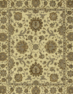 Abstract Chrome Gold Yellow Oriental Rug, abs2709