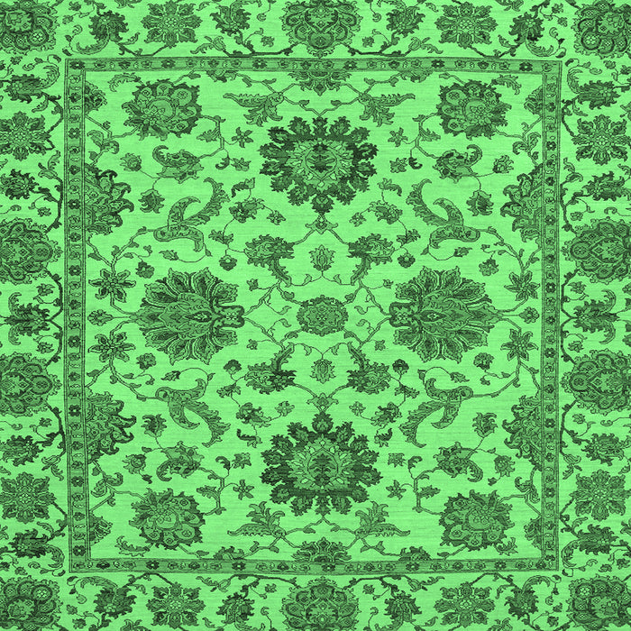 Square Oriental Emerald Green Traditional Rug, abs2709emgrn