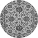 Round Oriental Gray Traditional Rug, abs2709gry