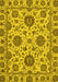 Machine Washable Oriental Yellow Traditional Rug, wshabs2709yw