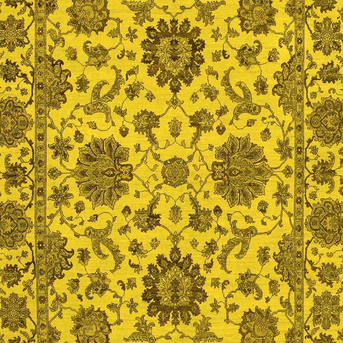 Machine Washable Oriental Yellow Traditional Rug, wshabs2709yw