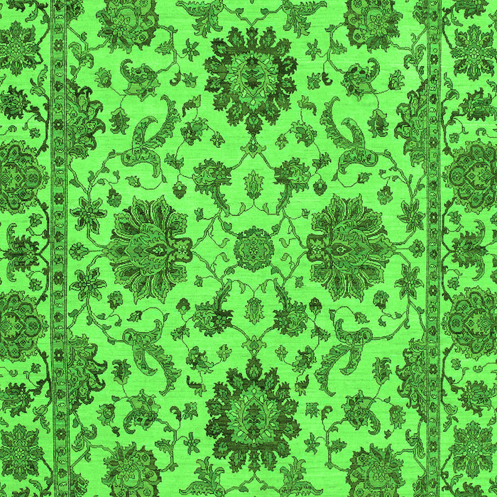 Machine Washable Oriental Green Traditional Area Rugs, wshabs2709grn