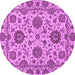 Round Oriental Purple Traditional Rug, abs2709pur