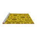 Sideview of Machine Washable Oriental Yellow Traditional Rug, wshabs2709yw