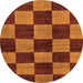 Round Oriental Orange Modern Rug, abs270org