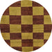 Round Machine Washable Abstract Cinnamon Brown Rug, wshabs270