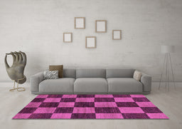 Machine Washable Oriental Purple Modern Area Rugs in a Living Room, wshabs270pur