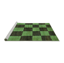 Sideview of Machine Washable Oriental Turquoise Modern Area Rugs, wshabs270turq