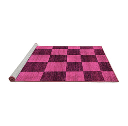 Sideview of Machine Washable Oriental Pink Modern Rug, wshabs270pnk