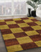 Abstract Cinnamon Brown Oriental Rug in Family Room, abs270