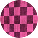 Round Oriental Pink Modern Rug, abs270pnk