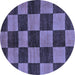 Round Oriental Blue Modern Rug, abs270blu