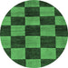 Round Oriental Emerald Green Modern Rug, abs270emgrn