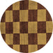 Round Oriental Brown Modern Rug, abs270brn