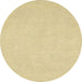 Round Abstract Mustard Yellow Oriental Rug, abs2710