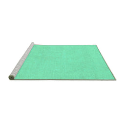 Sideview of Machine Washable Oriental Turquoise Traditional Area Rugs, wshabs2710turq