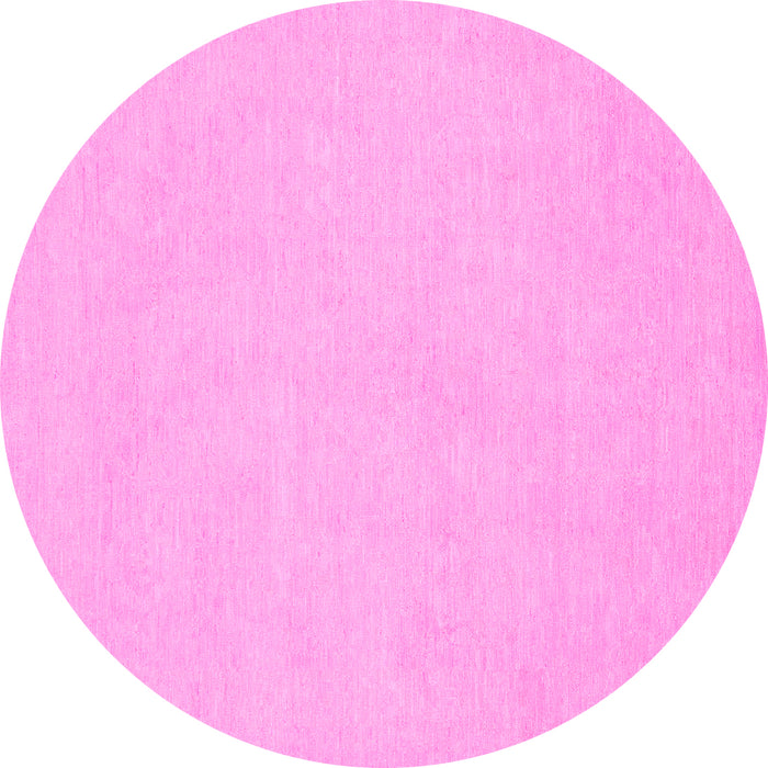 Round Machine Washable Oriental Pink Traditional Rug, wshabs2710pnk