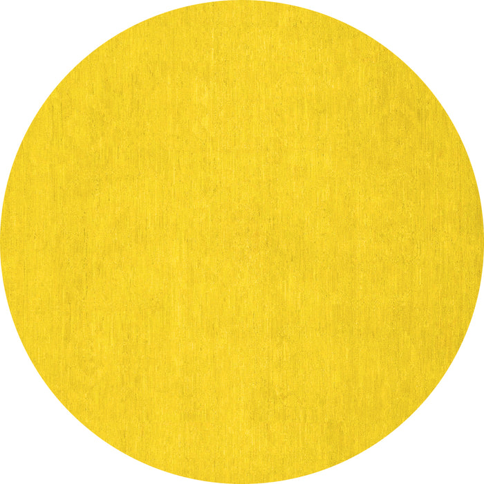 Round Oriental Yellow Traditional Rug, abs2710yw