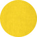 Round Oriental Yellow Traditional Rug, abs2710yw