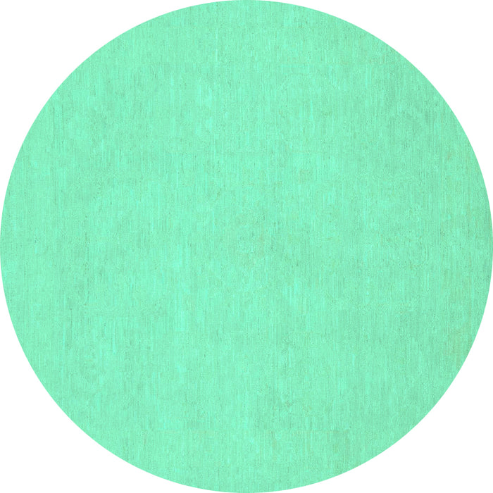 Round Oriental Turquoise Traditional Rug, abs2710turq