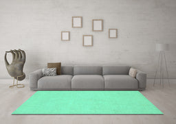 Machine Washable Oriental Turquoise Traditional Area Rugs in a Living Room,, wshabs2710turq
