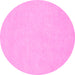 Round Oriental Pink Traditional Rug, abs2710pnk