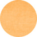 Round Oriental Orange Traditional Rug, abs2710org