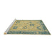 Sideview of Machine Washable Abstract Chrome Gold Yellow Rug, wshabs2711