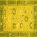 Square Oriental Yellow Traditional Rug, abs2711yw