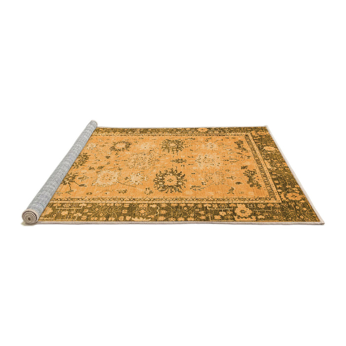 Sideview of Machine Washable Oriental Orange Traditional Area Rugs, wshabs2711org
