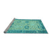 Sideview of Machine Washable Oriental Light Blue Traditional Rug, wshabs2711lblu