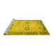 Sideview of Machine Washable Oriental Yellow Traditional Rug, wshabs2711yw