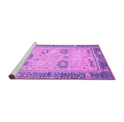 Sideview of Machine Washable Oriental Purple Traditional Area Rugs, wshabs2711pur
