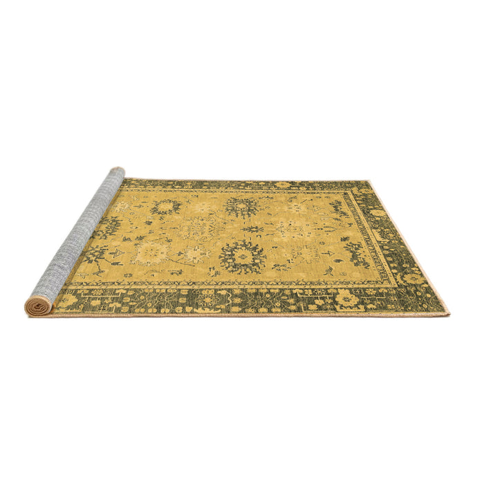 Sideview of Machine Washable Oriental Brown Traditional Rug, wshabs2711brn
