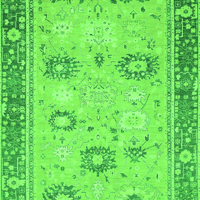 Machine Washable Oriental Green Traditional Area Rugs, wshabs2711grn
