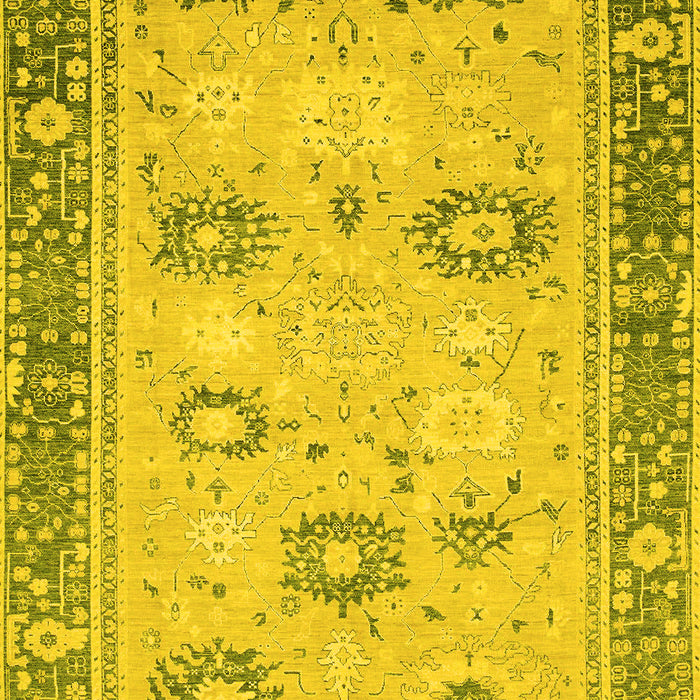 Machine Washable Oriental Yellow Traditional Rug, wshabs2711yw