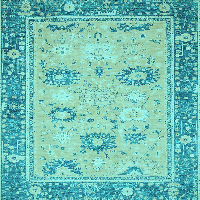 Square Oriental Light Blue Traditional Rug, abs2711lblu